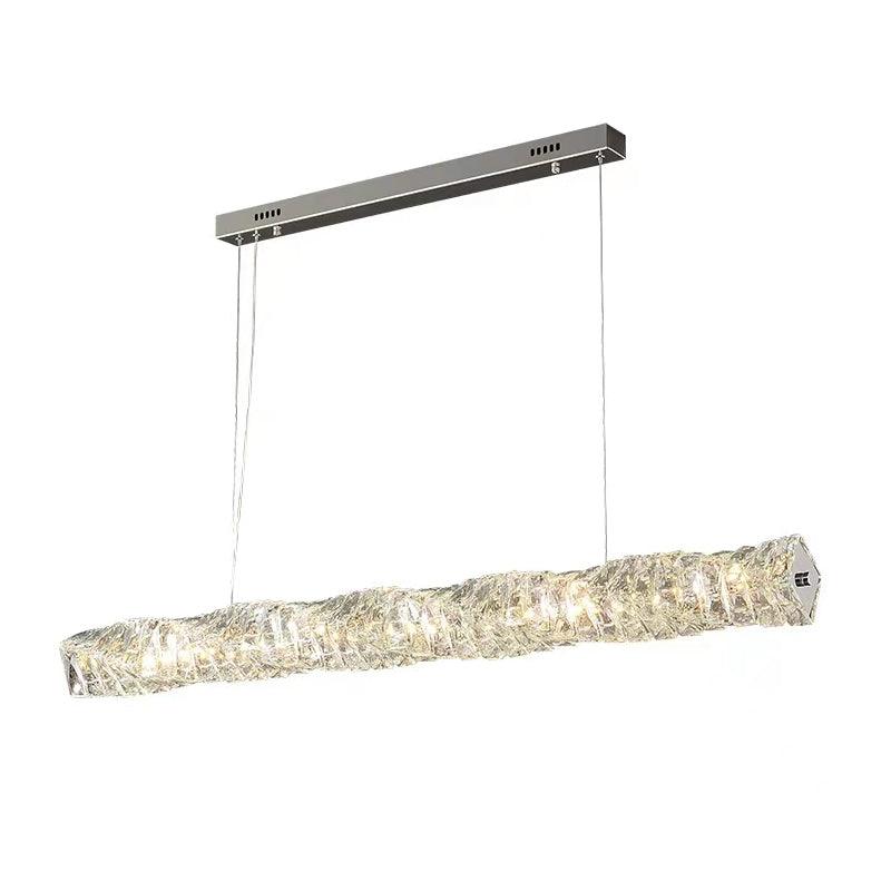 Long Crystal Classic Steel Pendant Lamp