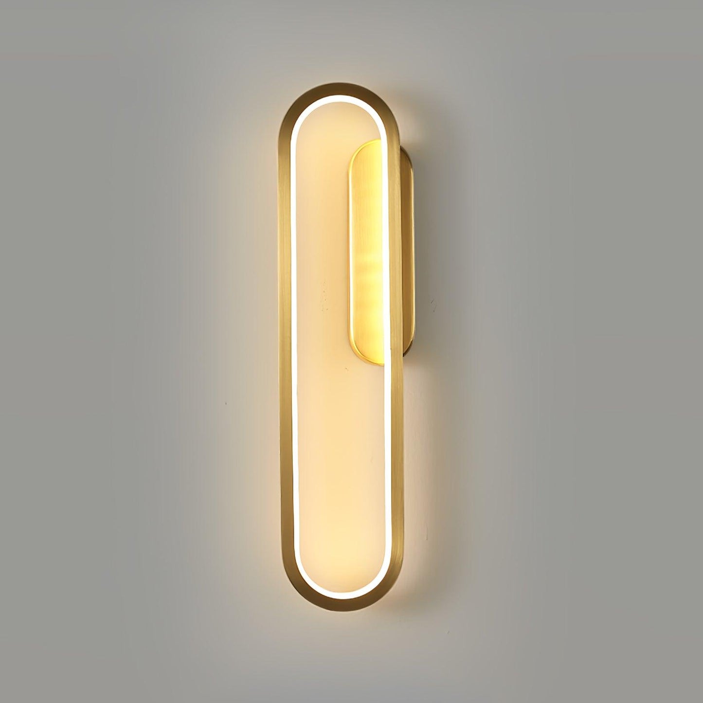 Long Ova Modern Brass Wall Lamp