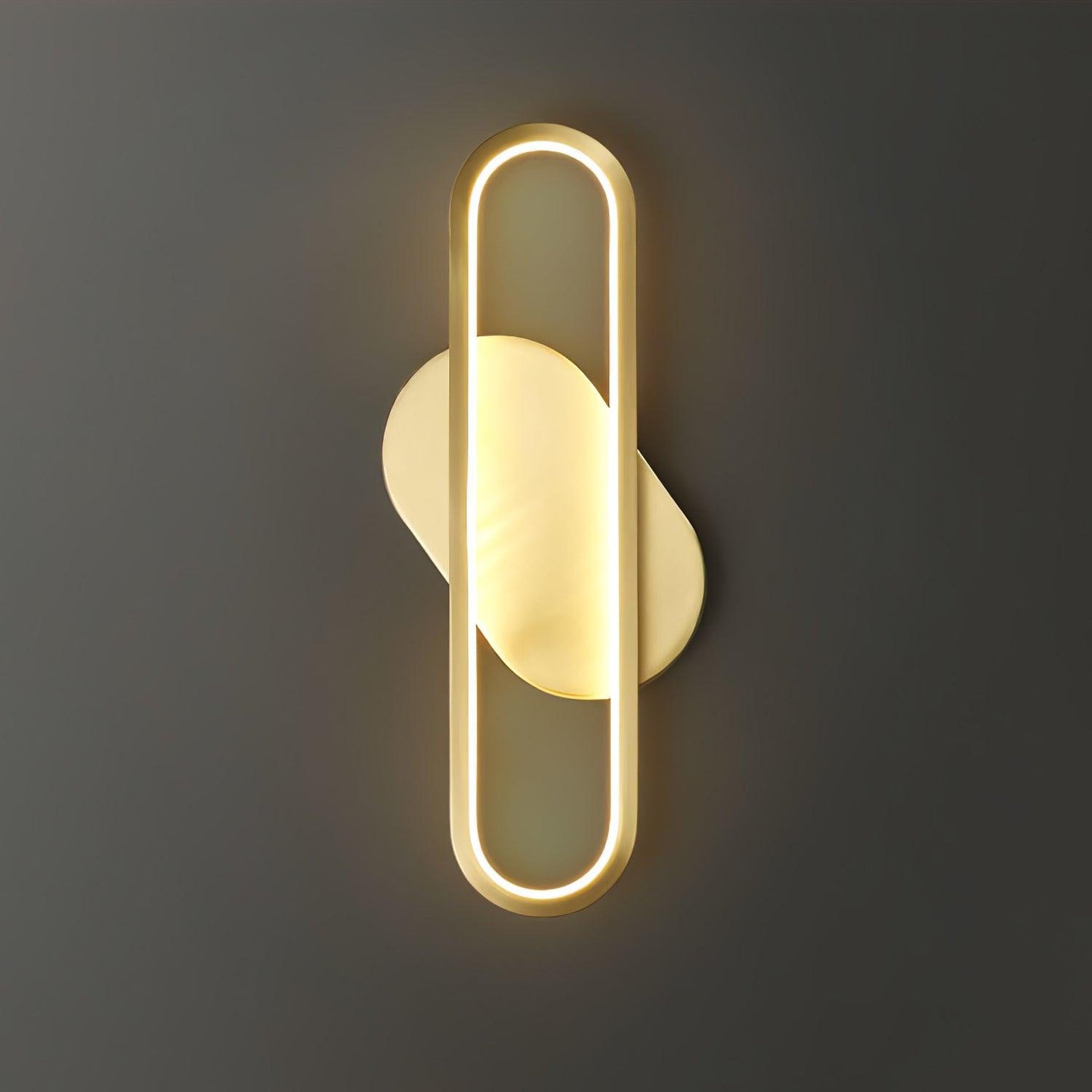 Long Ova Modern Brass Wall Lamp