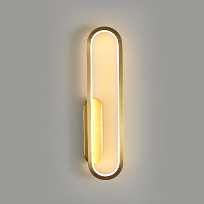 Long Ova Modern Brass Wall Lamp