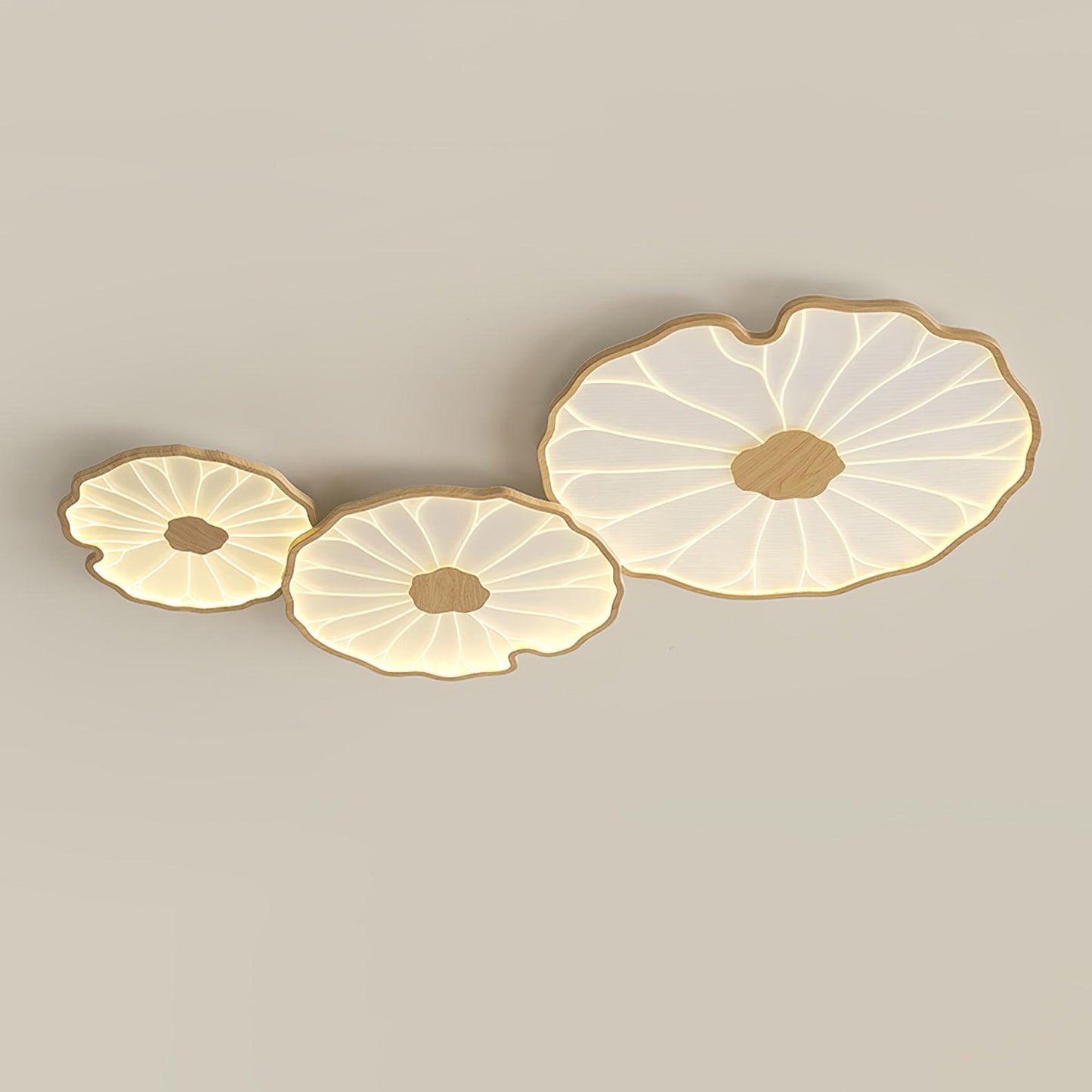 Lotus Leaf Acrylic Rustic Metal Ceiling Lamp