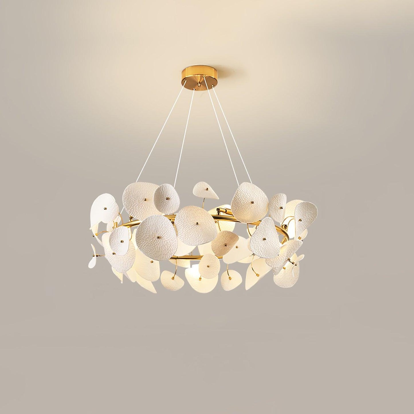 Lotus Petal Contemporary Metal Chandelier