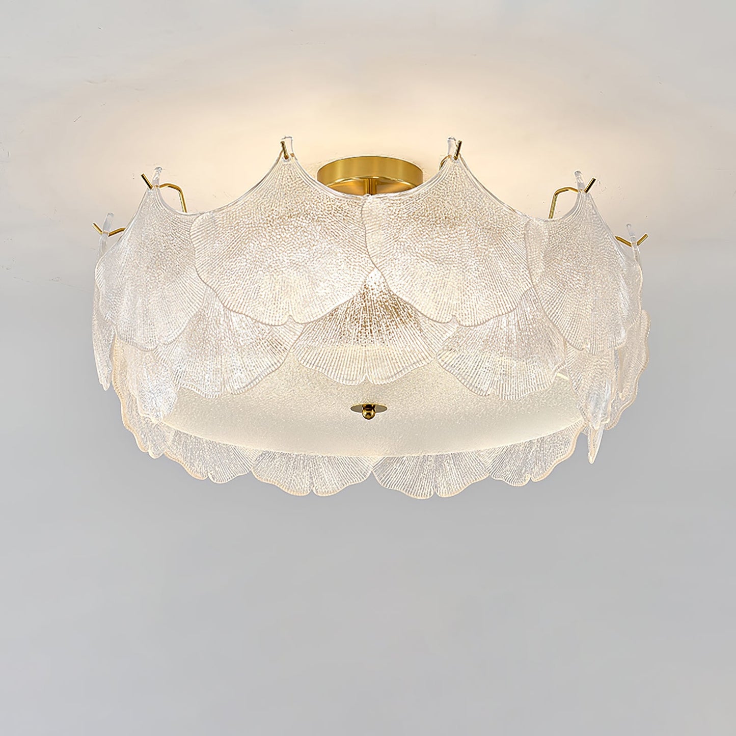 Maple Leaf Cluster Eclectic Crystal Ceiling Light