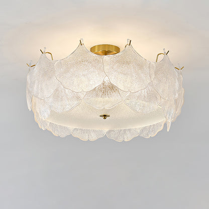 Maple Leaf Cluster Eclectic Crystal Ceiling Light