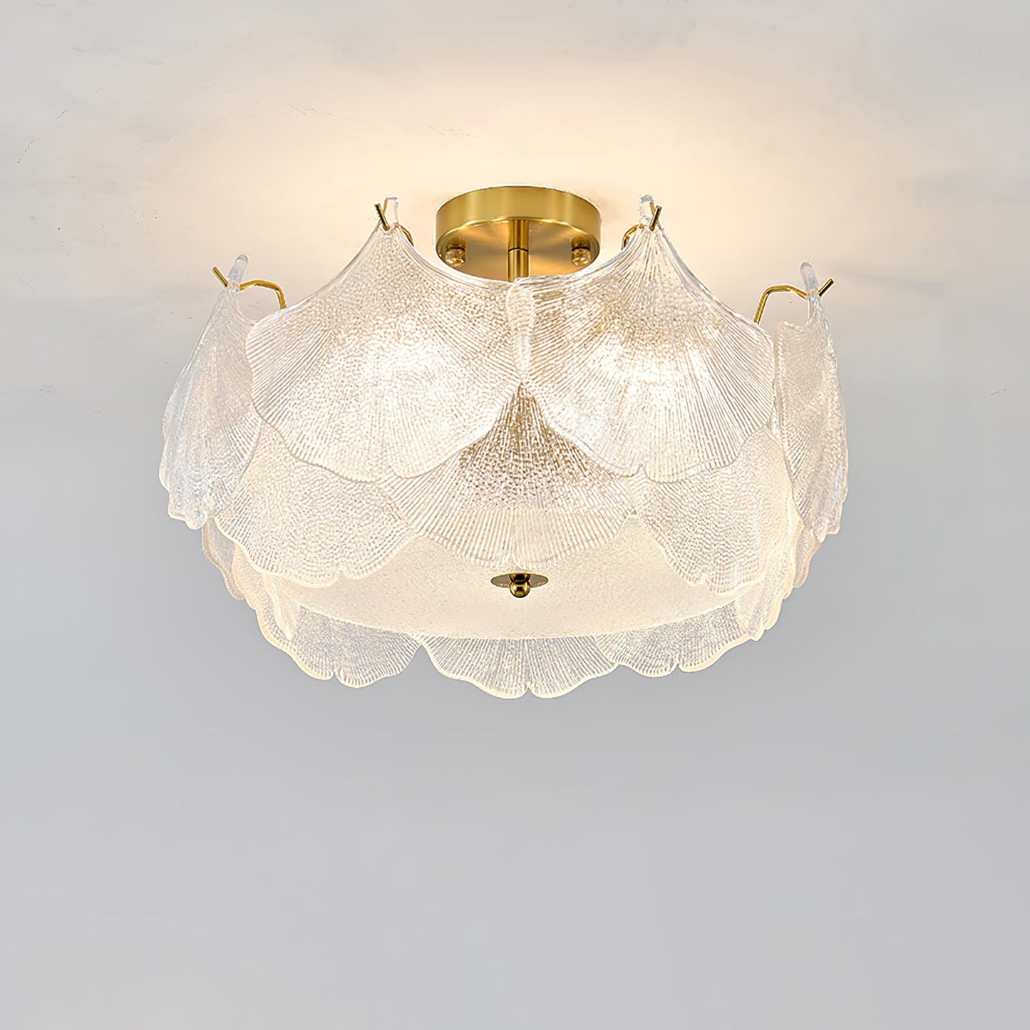 Maple Leaf Cluster Eclectic Crystal Ceiling Light