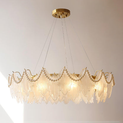 Maple Leaf Eclectic Crystal Chandelier