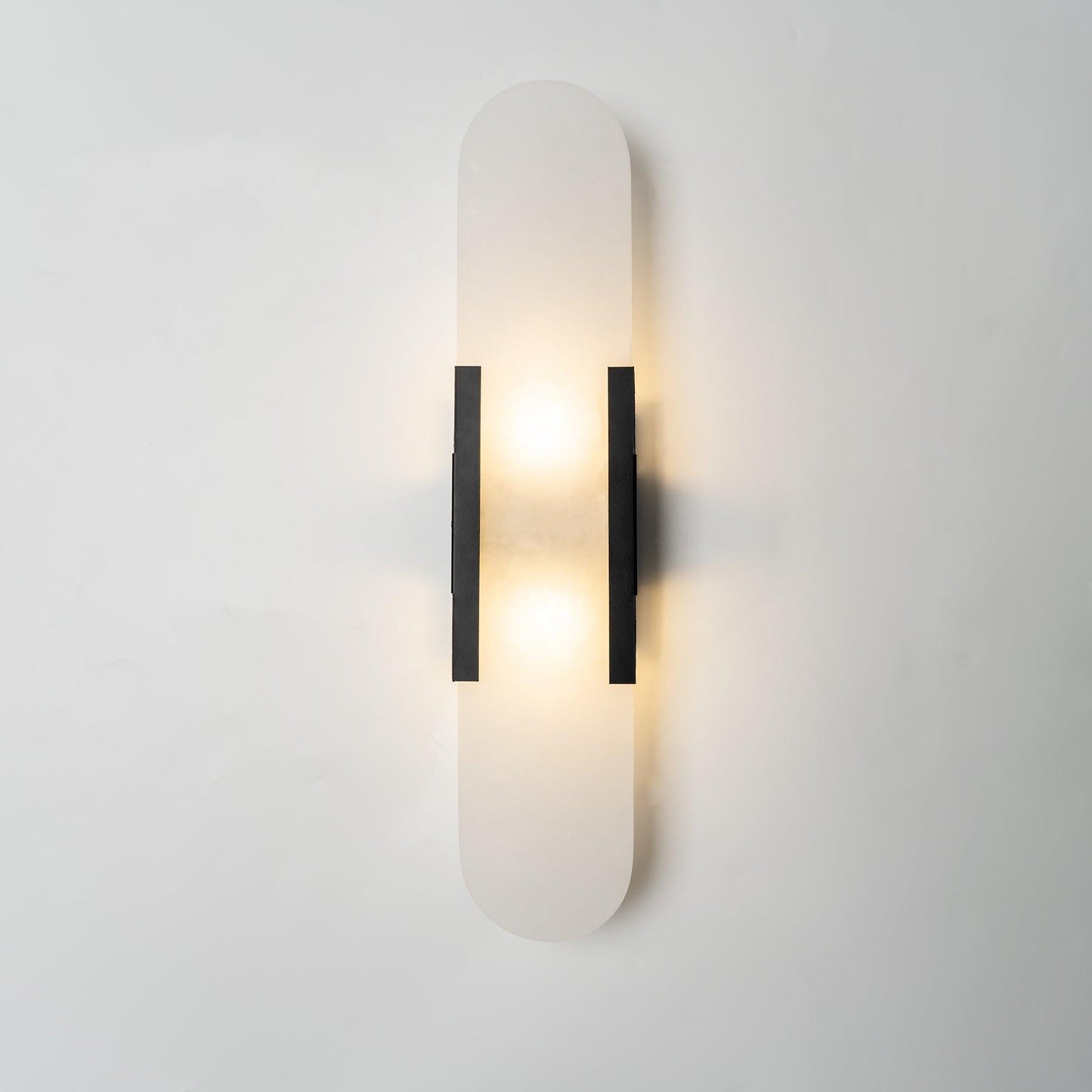 Melange Elongated Alabaster Contemporary Metal Wall Lamp