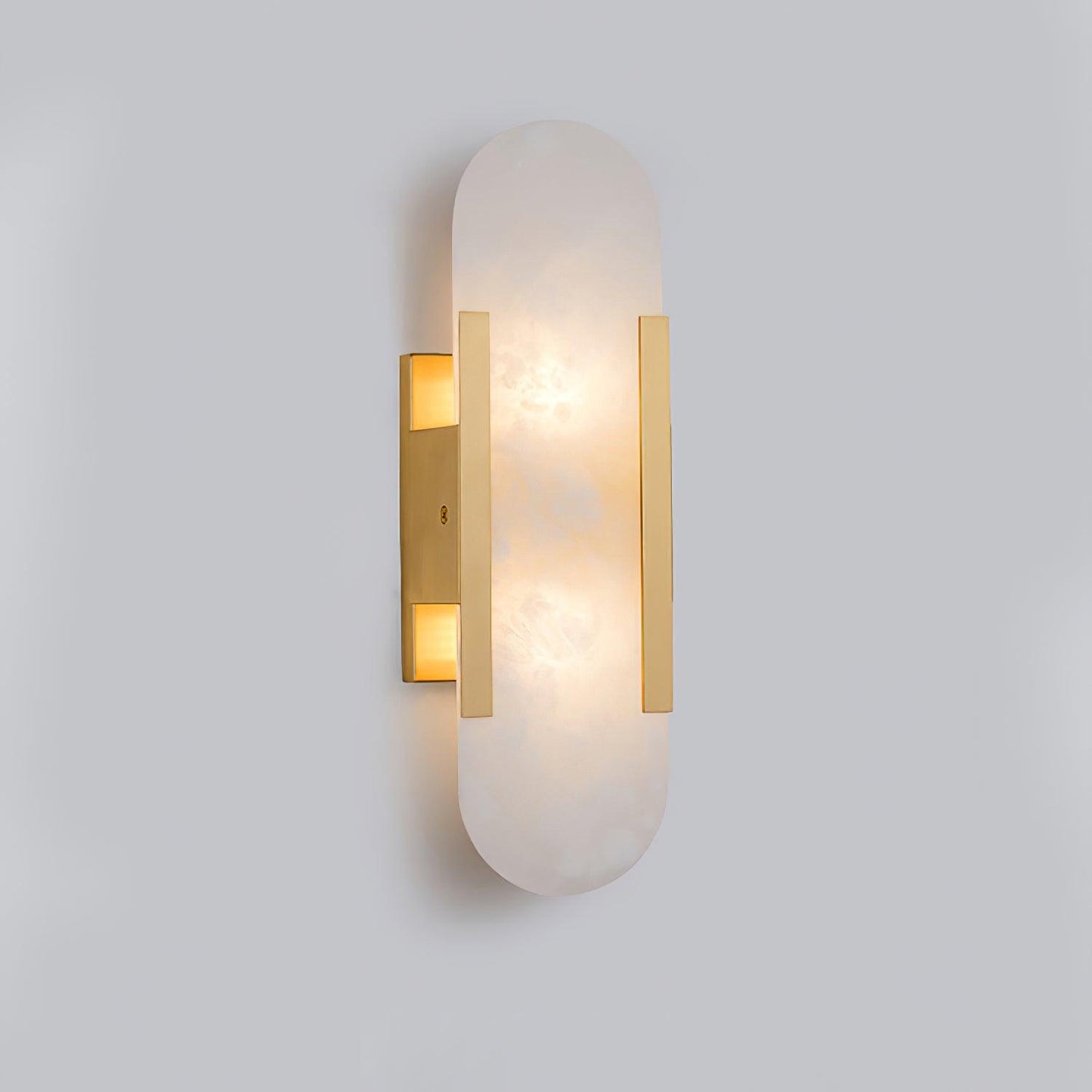 Melange Elongated Alabaster Contemporary Metal Wall Lamp