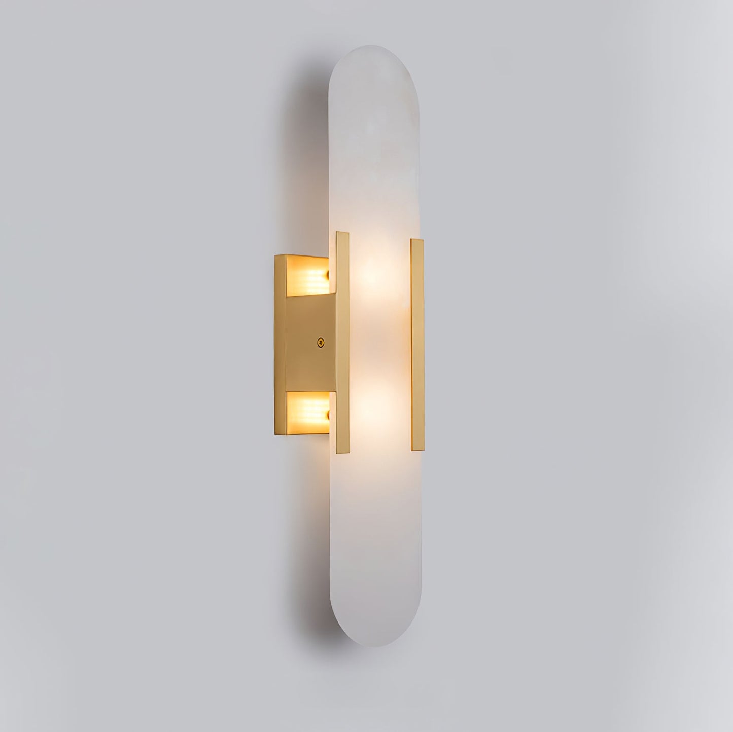 Melange Elongated Alabaster Contemporary Metal Wall Lamp