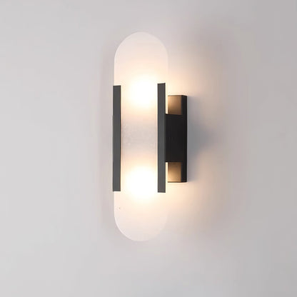 Melange Elongated Alabaster Contemporary Metal Wall Lamp