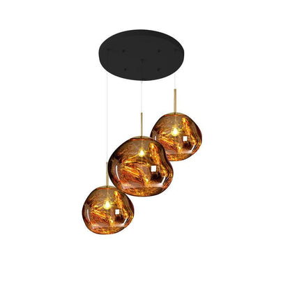 Multi Lava Round Eclectic Crystal Pendant Lamp