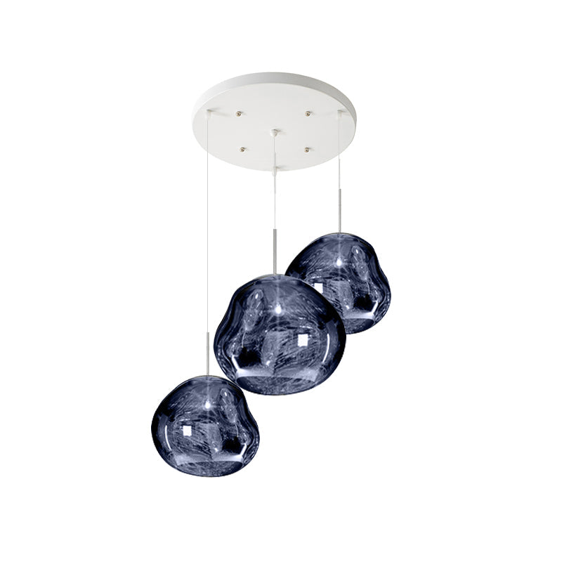 Multi Lava Round Eclectic Crystal Pendant Lamp