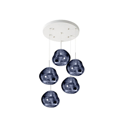 Multi Lava Round Eclectic Crystal Pendant Lamp