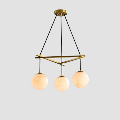 Miira Alabaster Retro Brass Chandelier