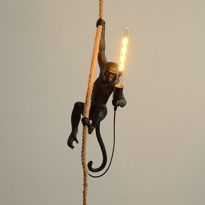 Monkey Eclectic Metal Pendant Lamp