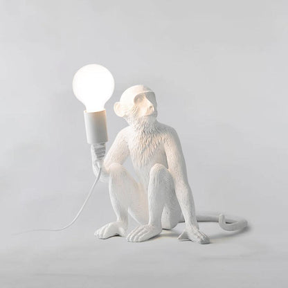 Monkey Eclectic Metal Table Lamp