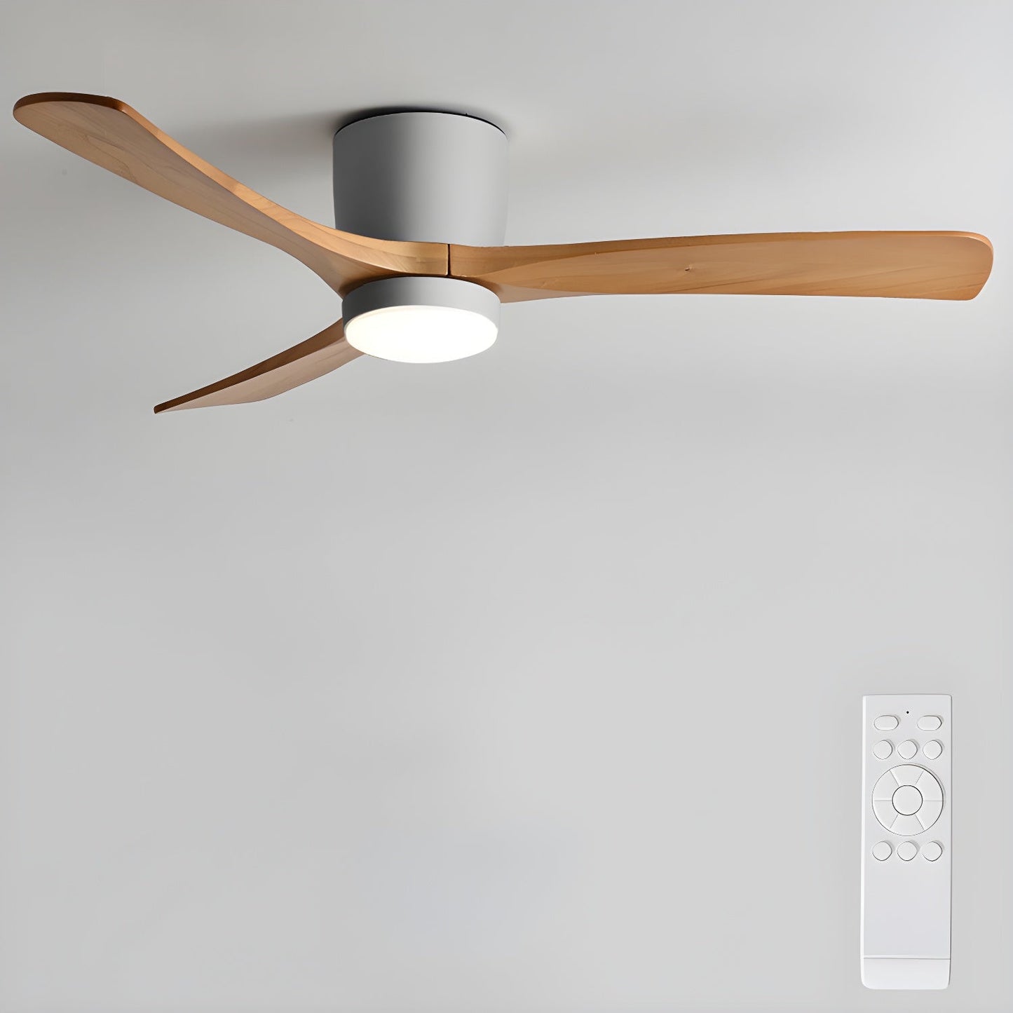 Nordic Wooden 4248 Minimalist Metal Ceiling Fan Light