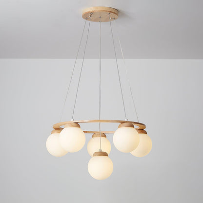 Miira Wood Modern Crystal Chandelier