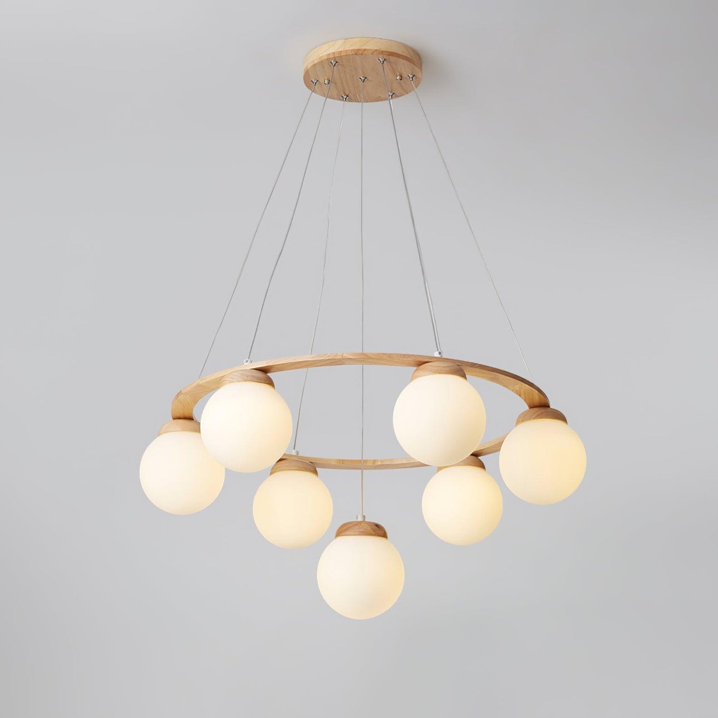 Miira Wood Modern Crystal Chandelier