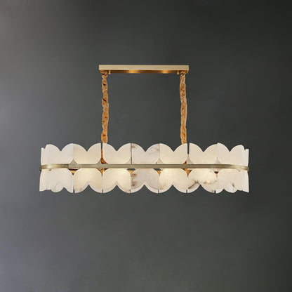 Alabaster Cloudscape Modern Brass Chandelier