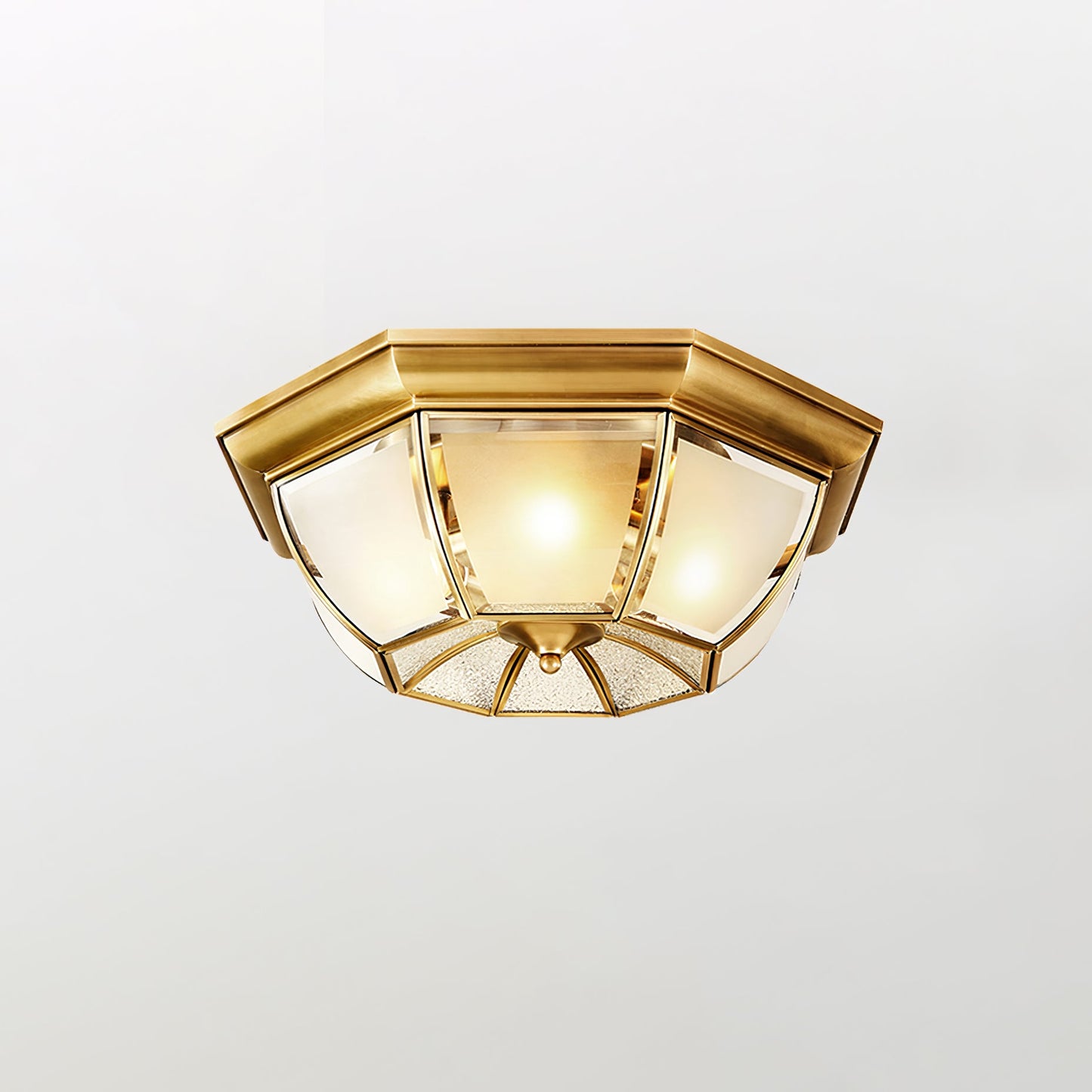 Bowl Shaped Brass Modern Crystal Ceiling Lamp