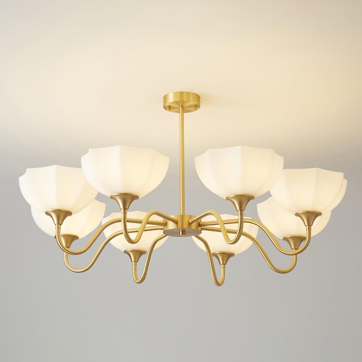 Octagonal Bowl Contemporary Crystal Chandelier