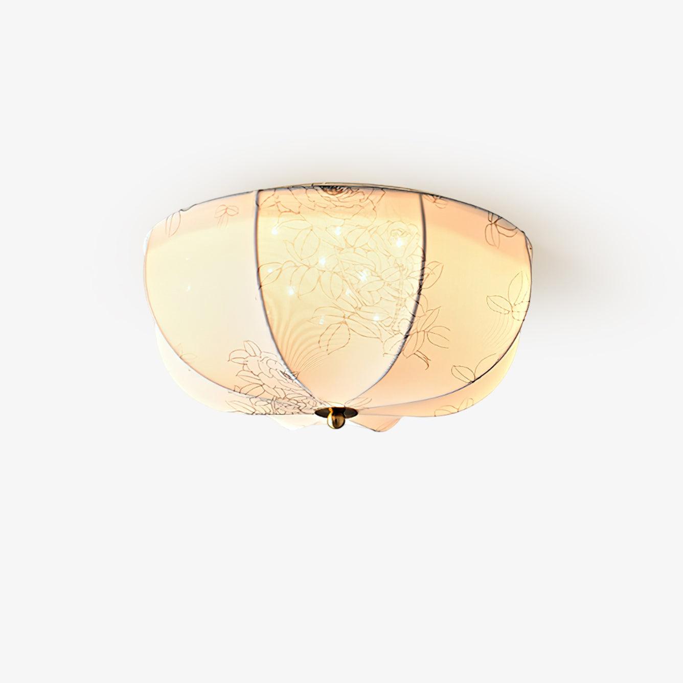 Orchid Fabric Vintage Metal Ceiling Lamp