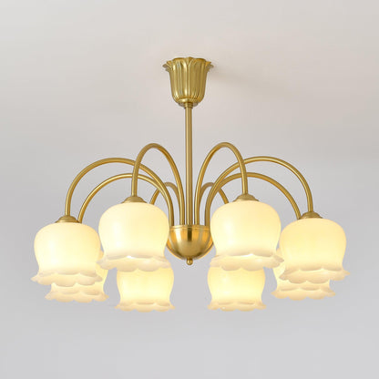 Orchids Brass Luxury Crystal Chandelier