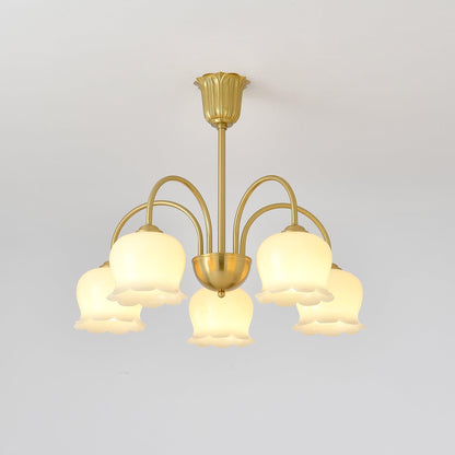 Orchids Brass Luxury Crystal Chandelier