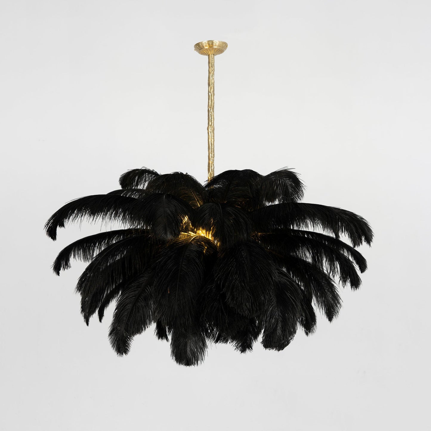 Ostrich Feather Luxury Metal Chandelier