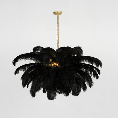 Ostrich Feather Luxury Metal Chandelier