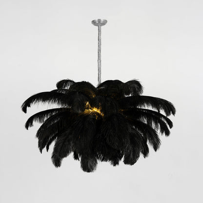 Ostrich Feather Luxury Metal Chandelier