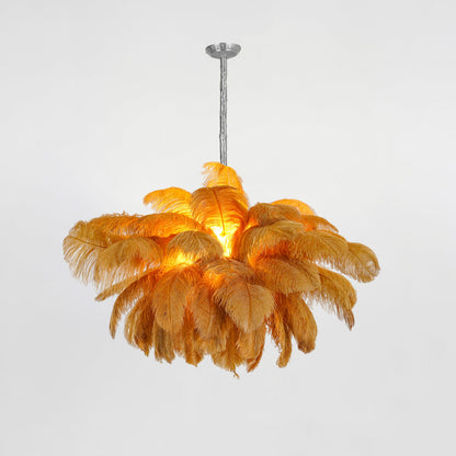 Ostrich Feather Luxury Metal Chandelier