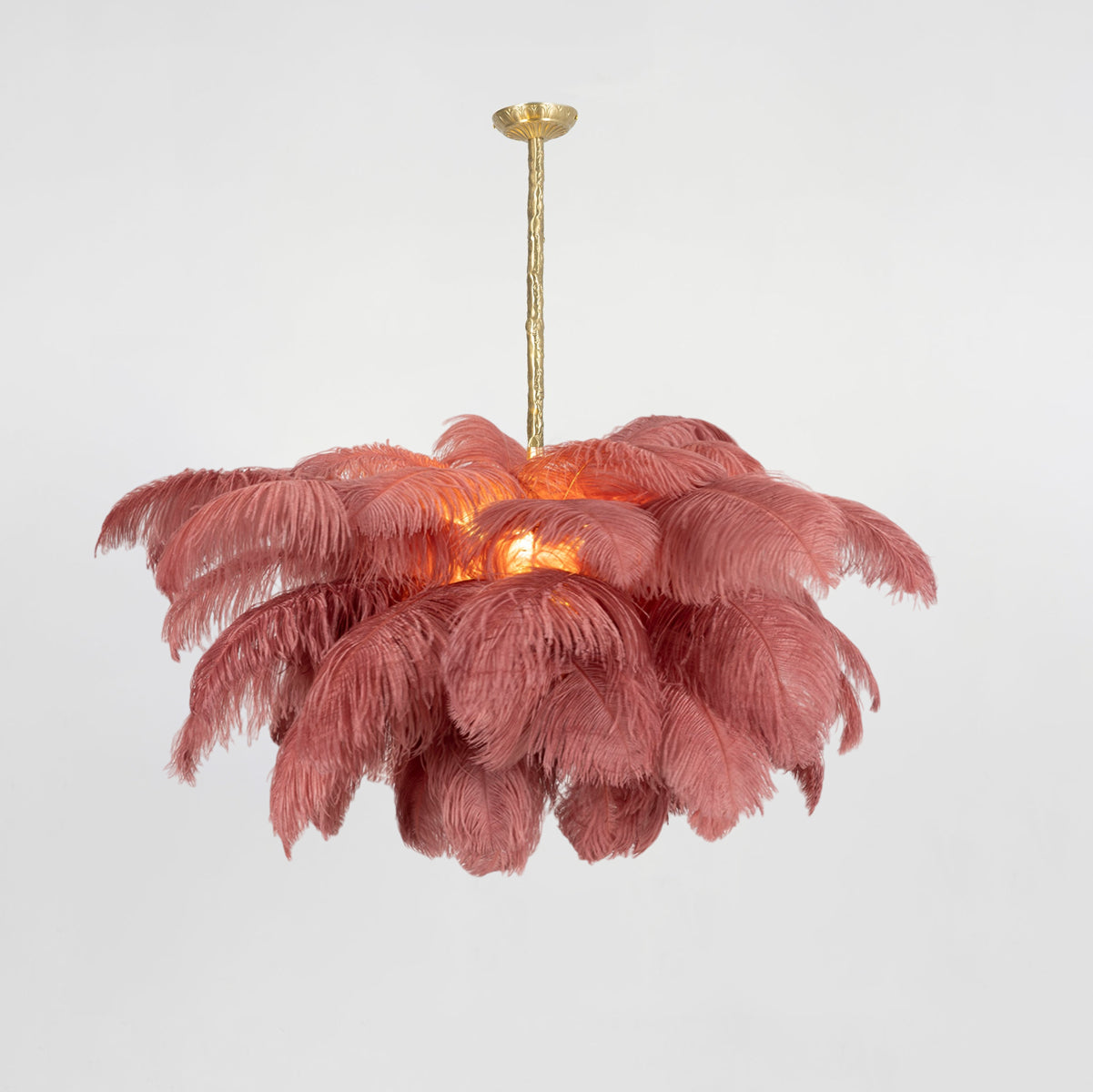 Ostrich Feather Luxury Metal Chandelier