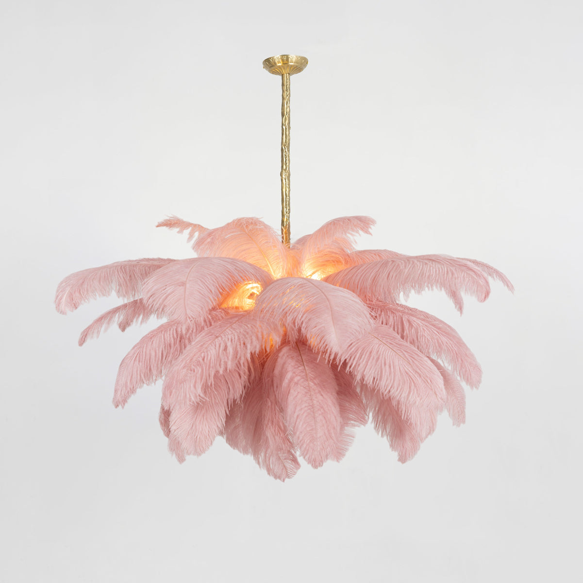 Ostrich Feather Luxury Metal Chandelier