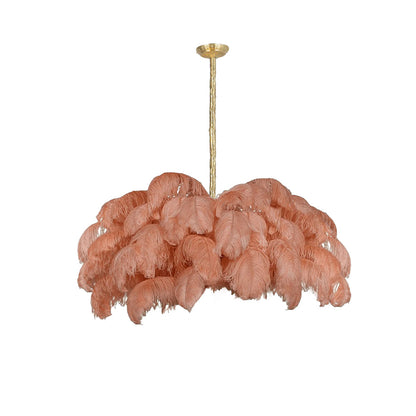 Ostrich Feather Luxury Metal Chandelier