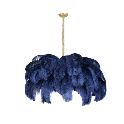 Ostrich Feather Luxury Metal Chandelier