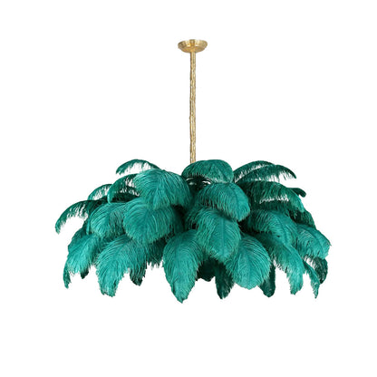 Ostrich Feather Luxury Metal Chandelier