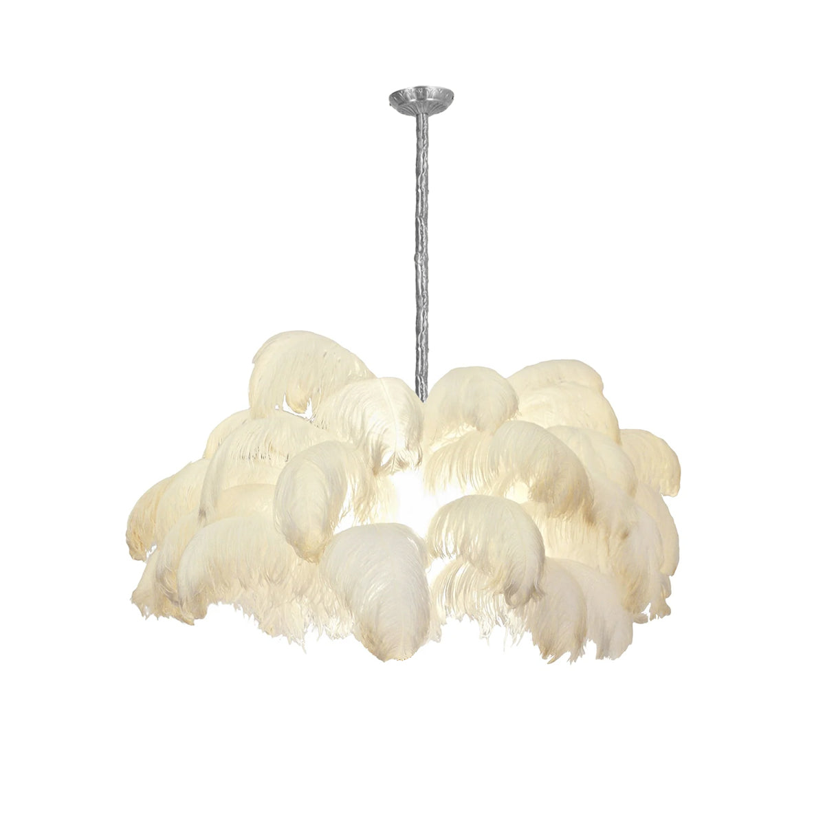 Ostrich Feather Luxury Metal Chandelier