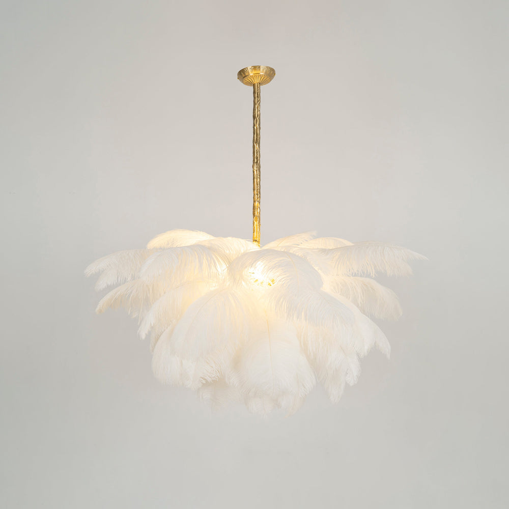 Ostrich Feather Luxury Metal Chandelier