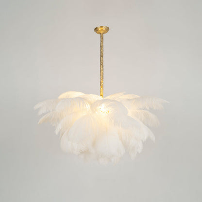 Ostrich Feather Luxury Metal Chandelier