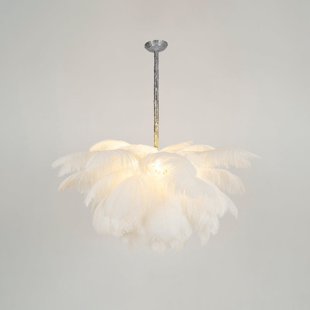 Ostrich Feather Luxury Metal Chandelier