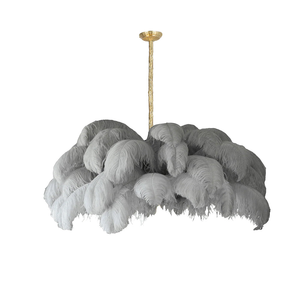 Ostrich Feather Luxury Metal Chandelier