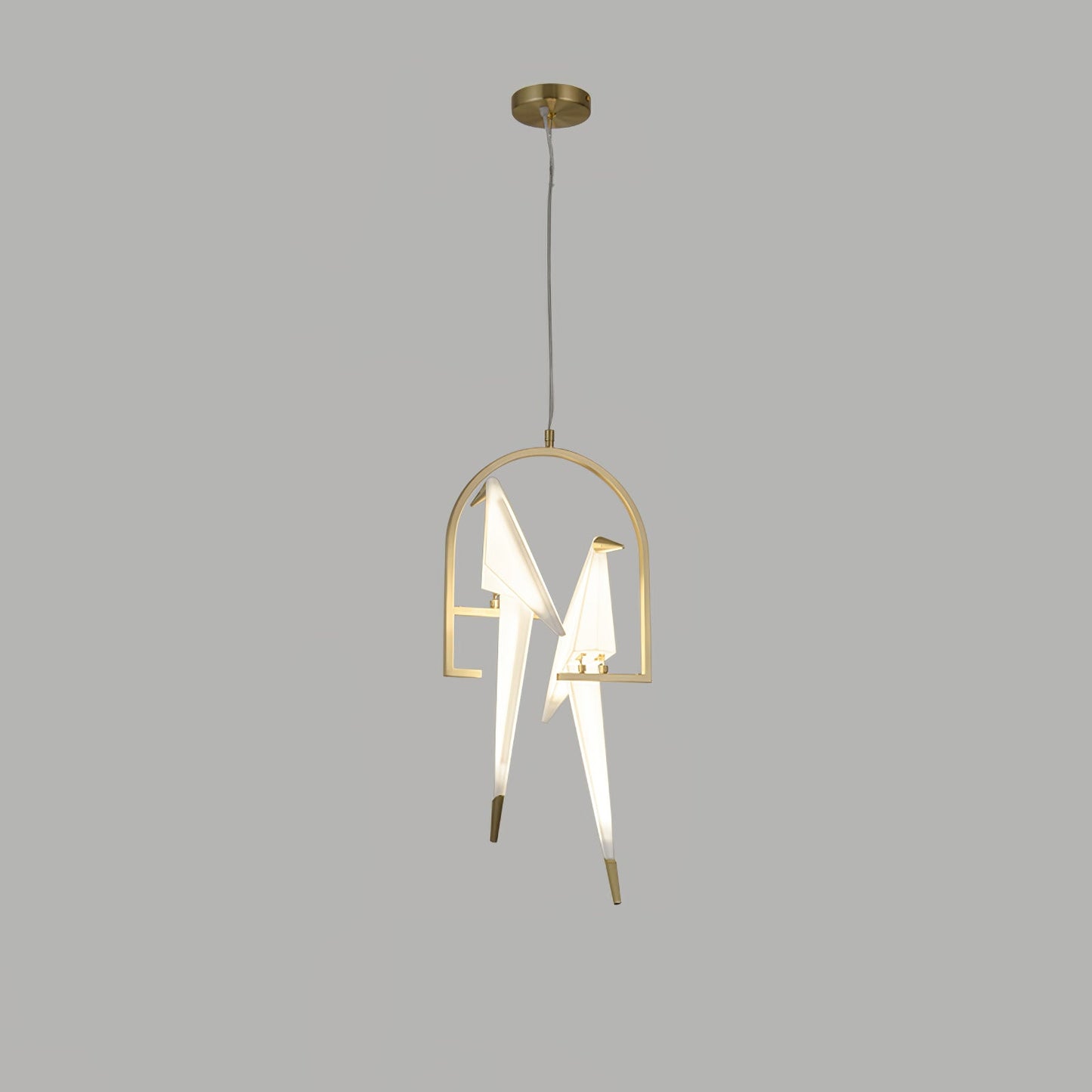 Paper Crane Bird LED Eclectic Metal Chandelier