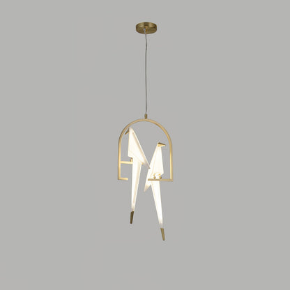 Paper Crane Bird LED Eclectic Metal Chandelier