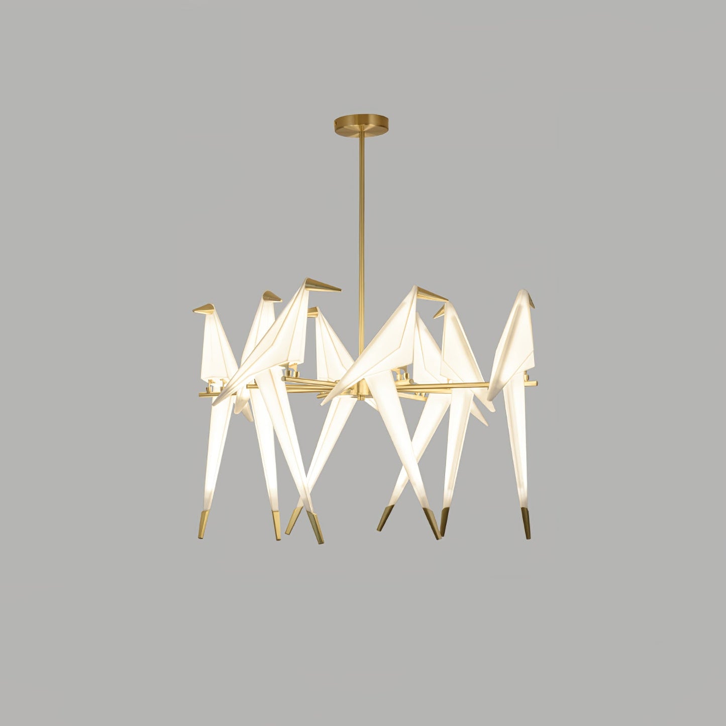 Paper Crane Bird LED Eclectic Metal Chandelier