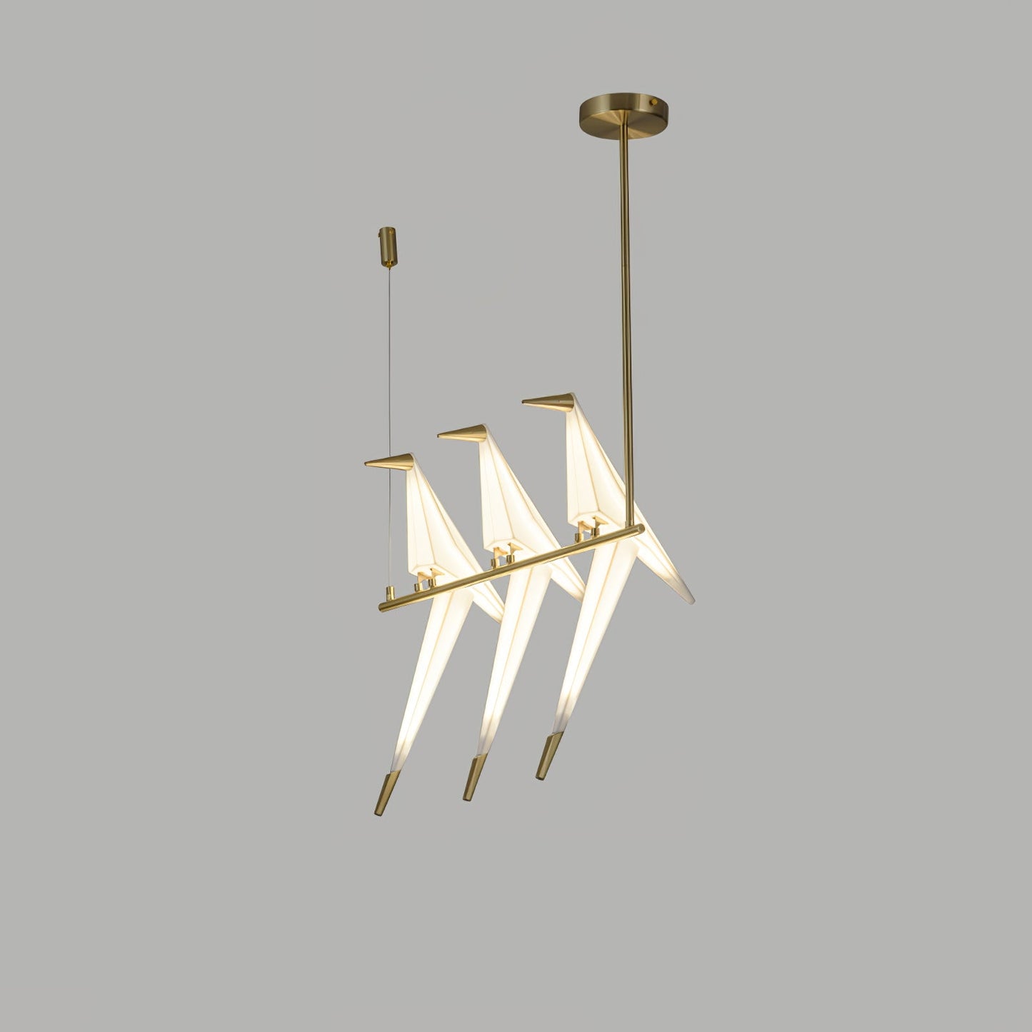 Paper Crane Bird LED Eclectic Metal Chandelier