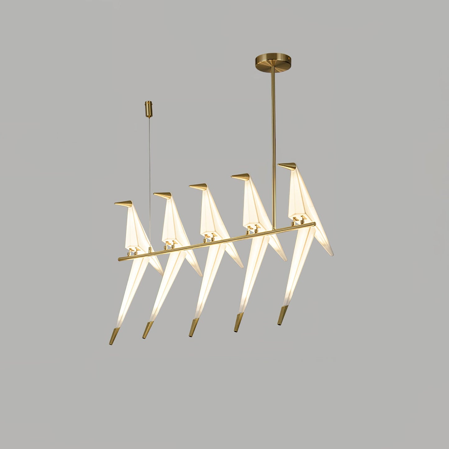 Paper Crane Bird LED Eclectic Metal Chandelier