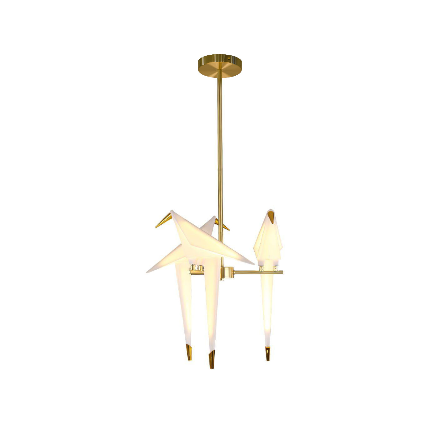 Paper Crane Bird LED Eclectic Metal Chandelier