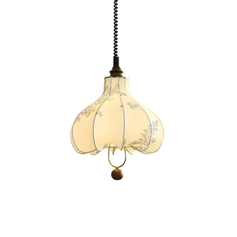 Pear Fabric Contemporary Metal Pendant Lamp